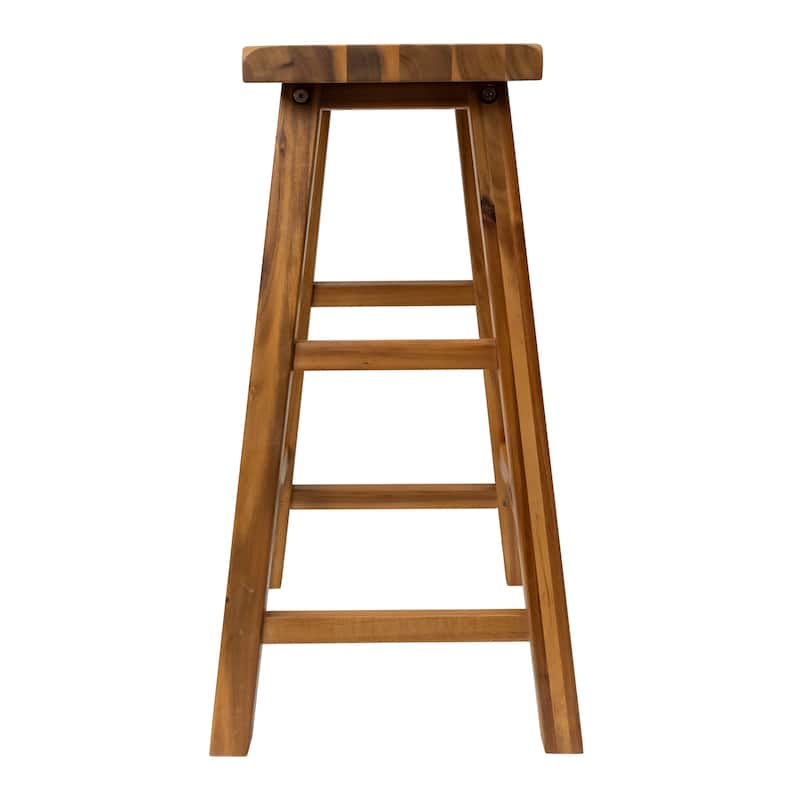 Azalea Park Set of 2 Counter Height All Wood Saddle Stools - 16.5 W x 12.6 D x 24 H"