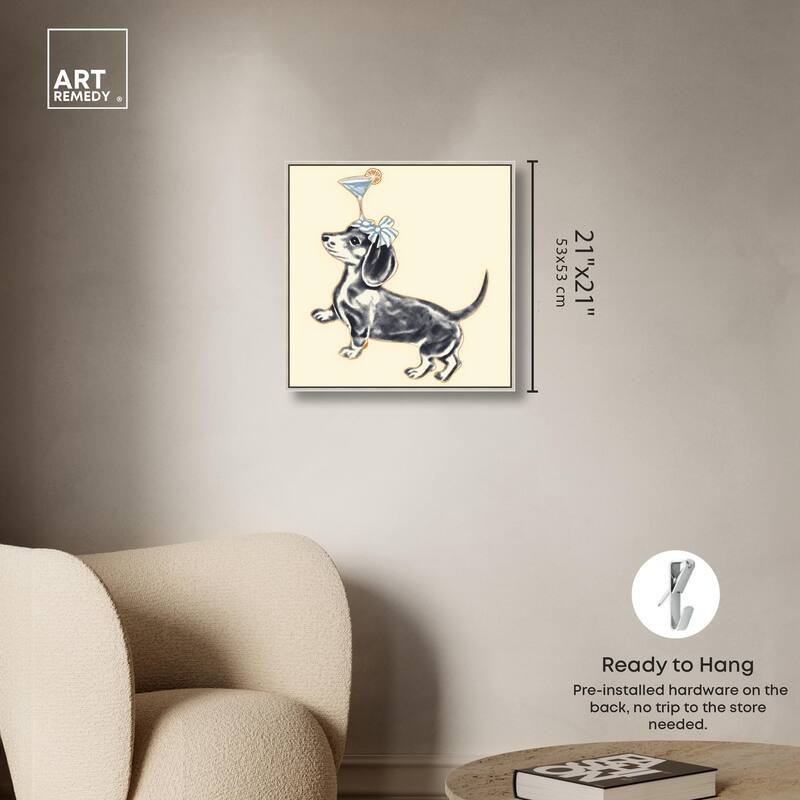 Martini Pup I Canvas by Art Remedy