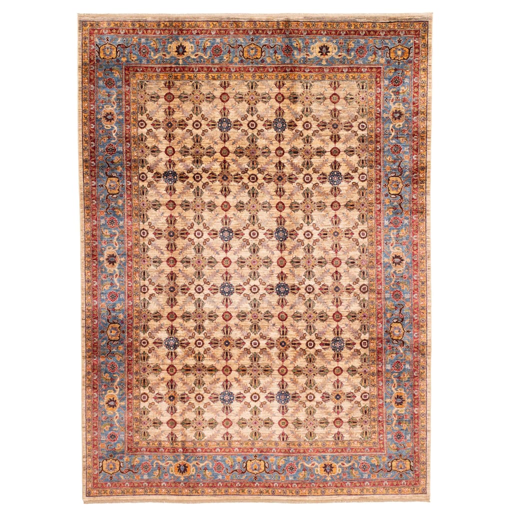 ECARPETGALLERY Hand-knotted Aryana Tan Wool Rug - 8'8 x 11'6