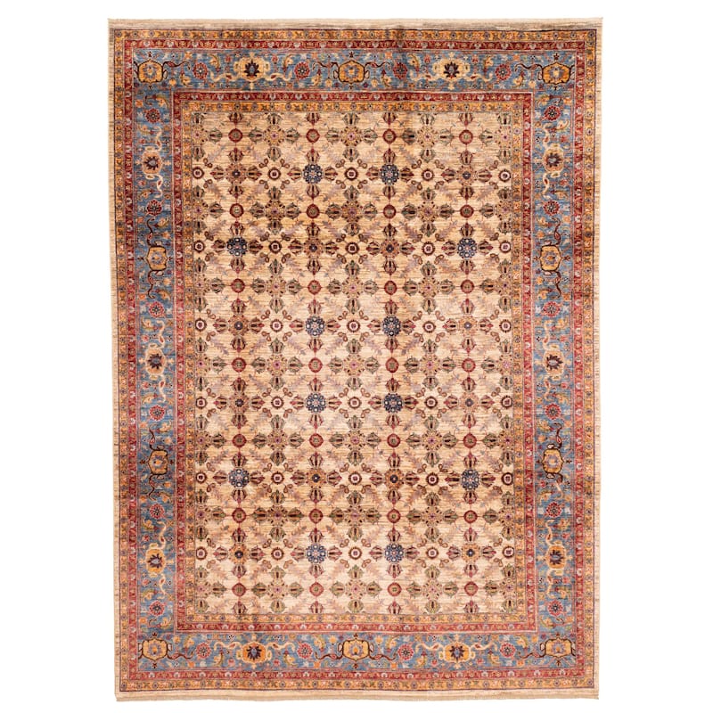 ECARPETGALLERY Hand-knotted Aryana Tan Wool Rug - 8'8 x 11'6