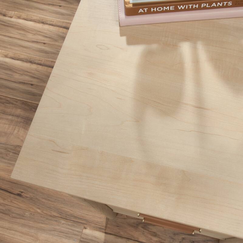 Engineered Wood Transitional Computer Desk with Generous Work Surface, Brown