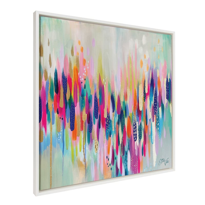 Kate and Laurel Sylvie Brushstroke 154 Framed Canvas by Jessi Raulet - 30x30 - White