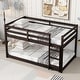preview thumbnail 1 of 95, Low Loft Bed with Ladder, Solid Rubber Wooden Bed Frame for Multi Children, Floor Bed - Available with or without Slats Espresso No Slats Floor - Twin