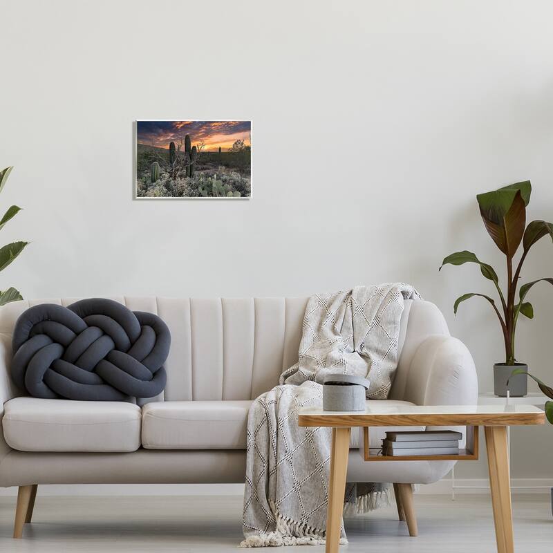 Stupell Arid Desert Cactus Sunset Wall Plaque, Design By Nathan Larson