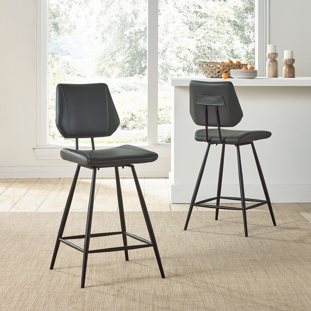 modus furniture international vinson modern swivel counter stool in cobalt  set of 2 set of 2  counter height  2328 in from overstock