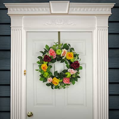 National Tree Company 22 in. Rose, Peony and Apple Wreath