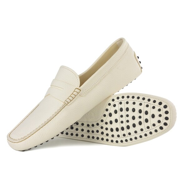white driving loafers