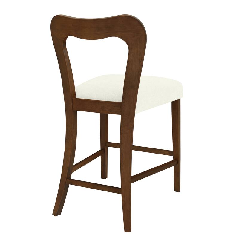 Modern Design Counter Height Armless Stool with Footrest(Set of 2)