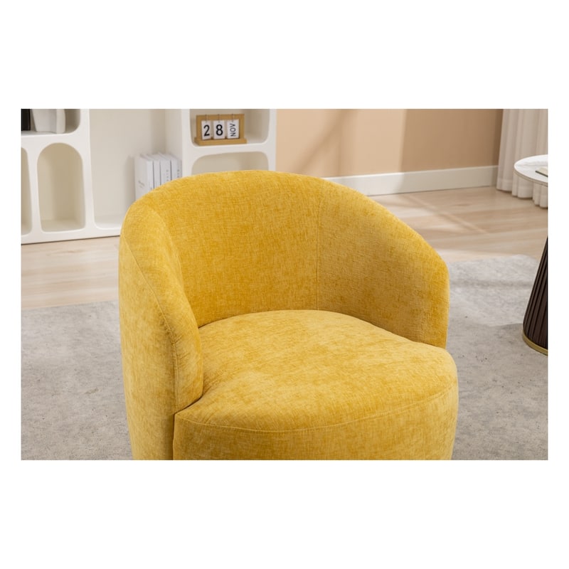 Chenille Fabric Swivel Accent Armchair Barrel Chair