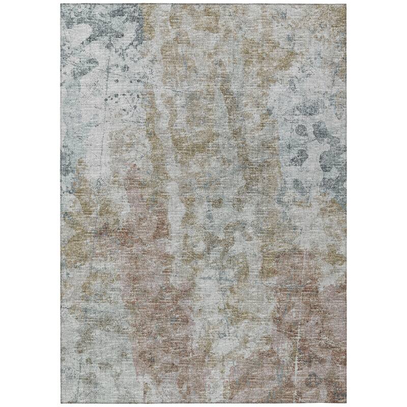 Indoor/ Outdoor Accord Abstract Polyester Washable Rug New