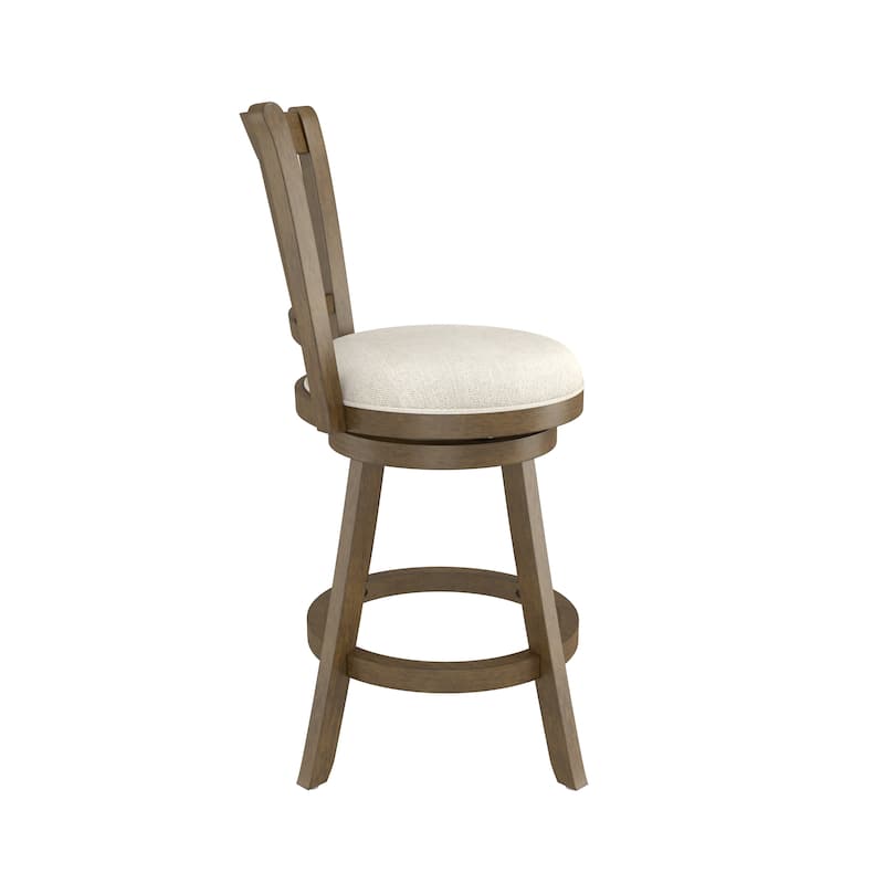 Hamlin Wood Swivel Stool, Brush Gray