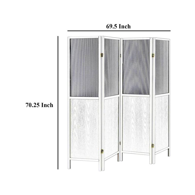 Matt 4 Panel Screen Room Divider, Folding Natural Brown, 70 Inch