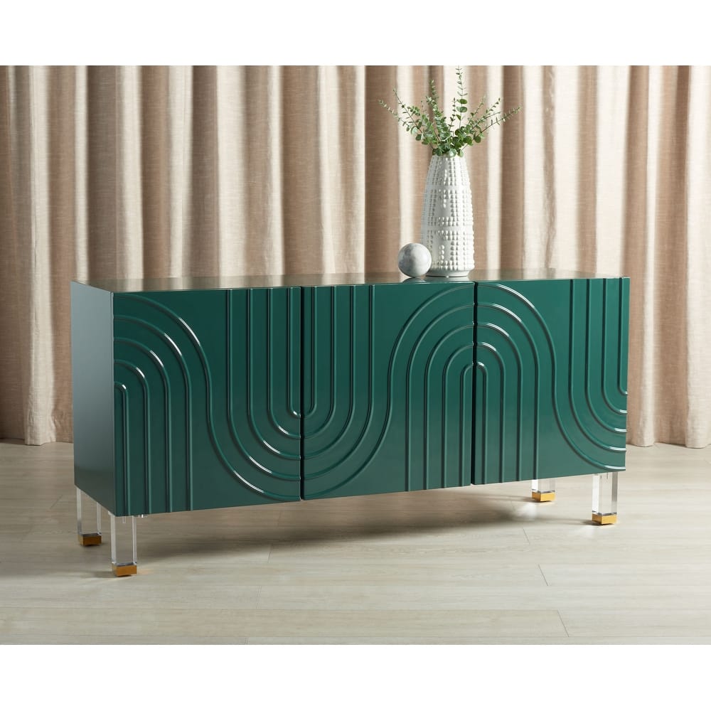 SAFAVIEH Home Saturn Wave Acrylic Sideboard - 64"W x 17"D x 30"H