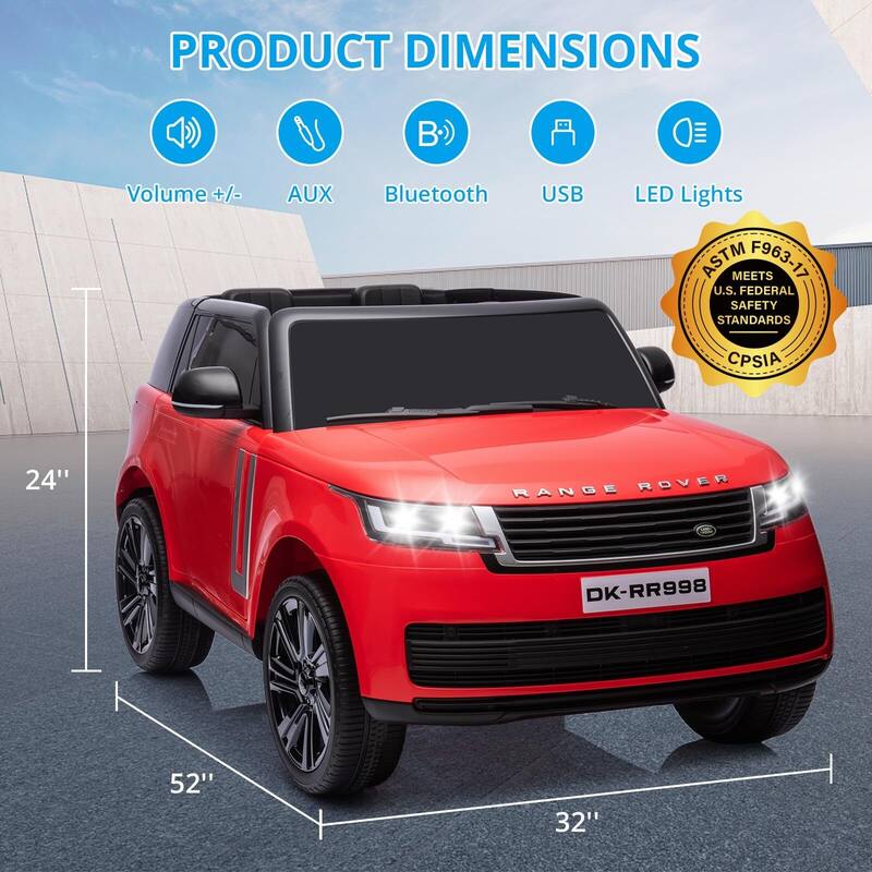 24V 2-Seater Licensed Land Rover Ride On Car Toy