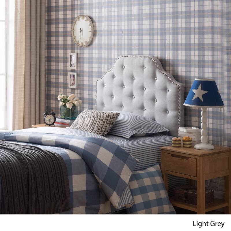 Silas Studded Fabric Twin-size Headboard by Christopher Knight Home