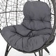 preview thumbnail 8 of 18, Gianni Outdoor Wicker Teardrop Chair with Cushion by Christopher Knight Home
