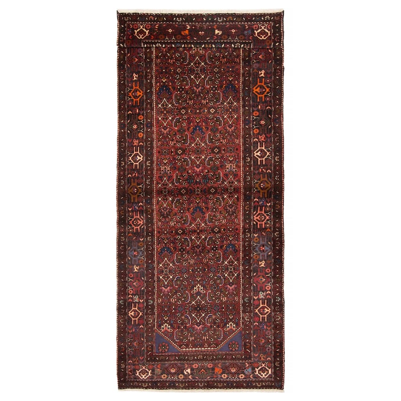 ECARPETGALLERY Hand-knotted Andelz Red Wool Rug - 3'8 x 9'10 - Dark Red - 3'8 x 9'10