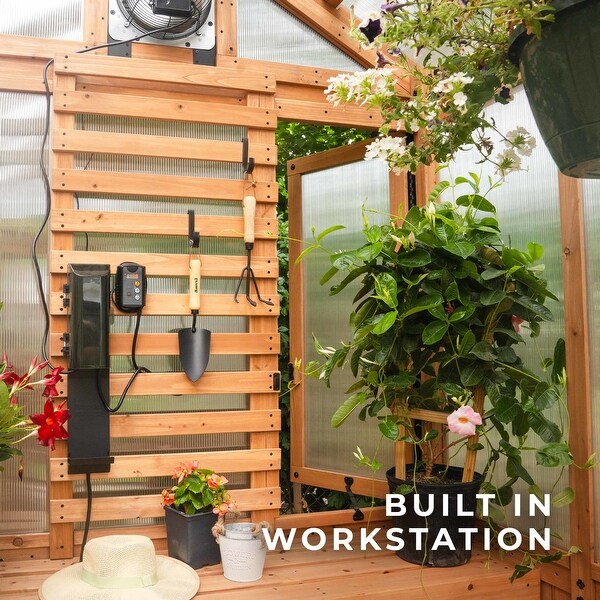 Backyard Discovery Bellerose 9'x6' Cedar Wood Greenhouse with