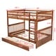 preview thumbnail 9 of 48, Full Over Full Wood Bunk Bed with Build-In Ladder,Storage Drawers Under-Bed