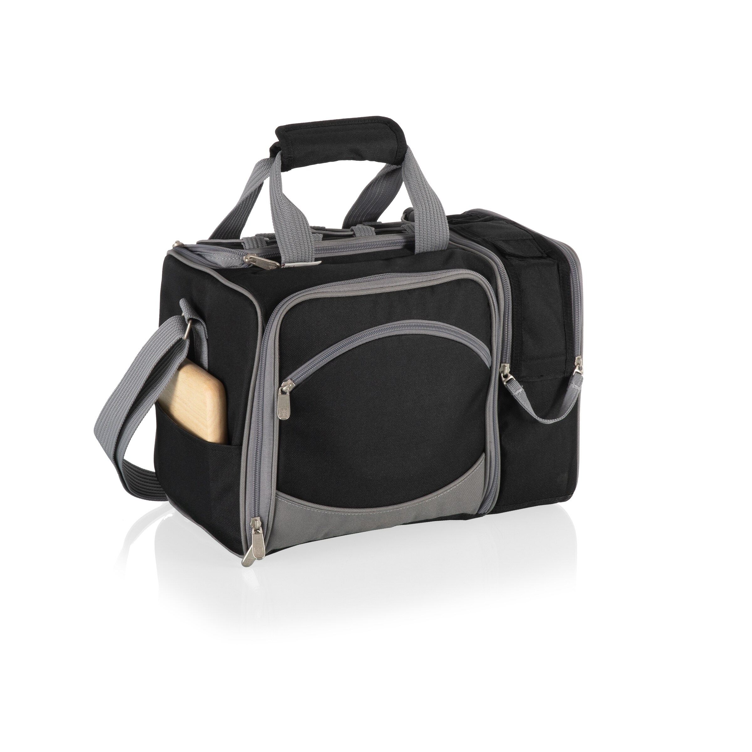 Picnic Time Malibu Black Insulated Picnic Cooler for Two Bed