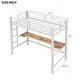 preview thumbnail 6 of 9, Twin Size Gaming Metal Loft Bed with LED Light and Desk