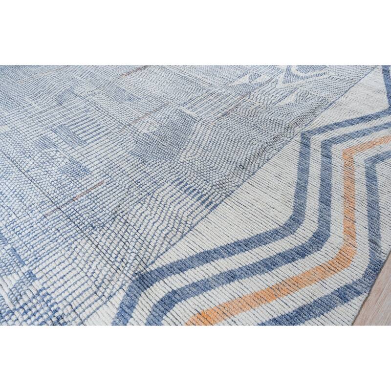 Home Decor Multicolored Hand-Knotted Wool Contemporary Marrakech Handspun Area RugElegant, Durable Rug for Living Room, Bedroom,