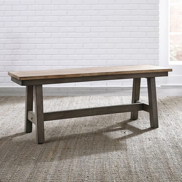 slide 2 of 8, Lindsey Farm Gray and Sandstone Backless Bench Single