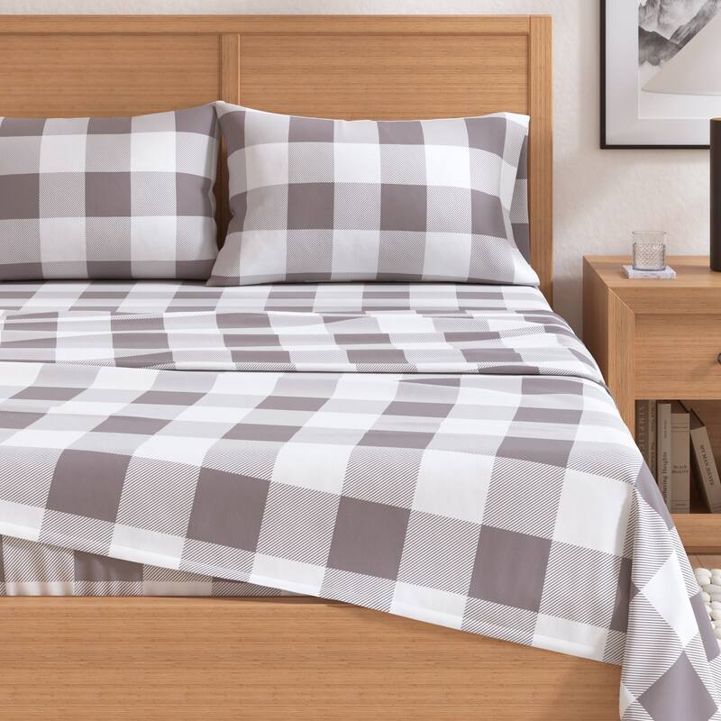 Linery & Co. Turkish Cotton Double-Brushed Printed Flannel Bed Sheet Set