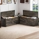 preview thumbnail 11 of 20, Moasis L-Shaped Corner Bench Seating with Wooden Storage Chest and Hidden Storage