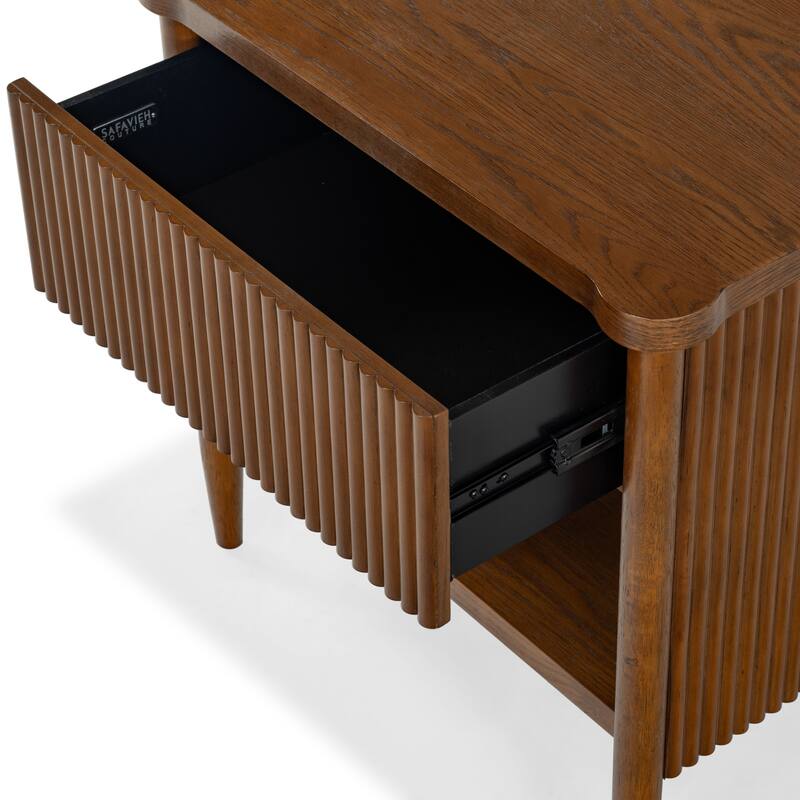 SAFAVIEH Couture Shelbie 1-Drawer Reeded Nightstand, Fully Assembled