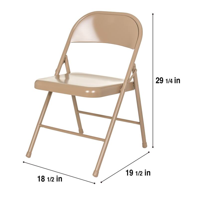 Hampden Furnishings Bernadine Basics Collection All Metal Folding Chair, Pack of 4
