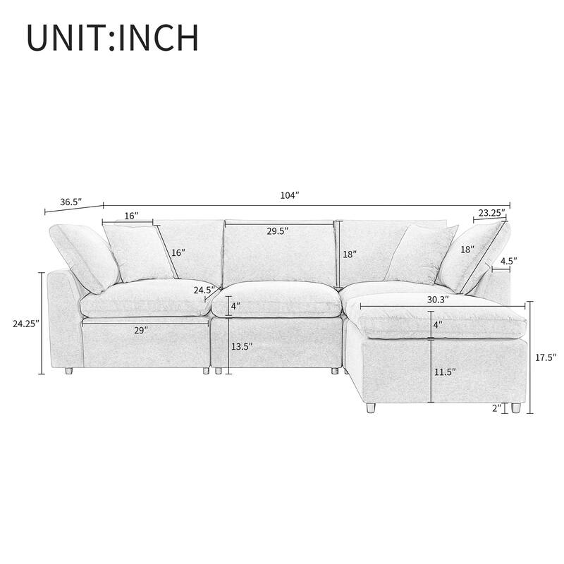 L-Shaped Convertible Sectional Sofa with Reversible Chaise