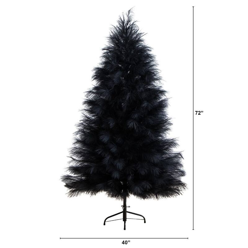 Artificial Pampas Grass Halloween Tree - 6' - Black