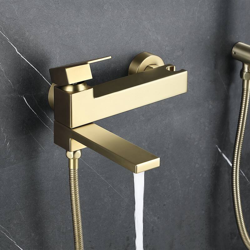 Wall Mounted 3-Function Rainfall Shower System With Tub Spout And Rough-In Valve