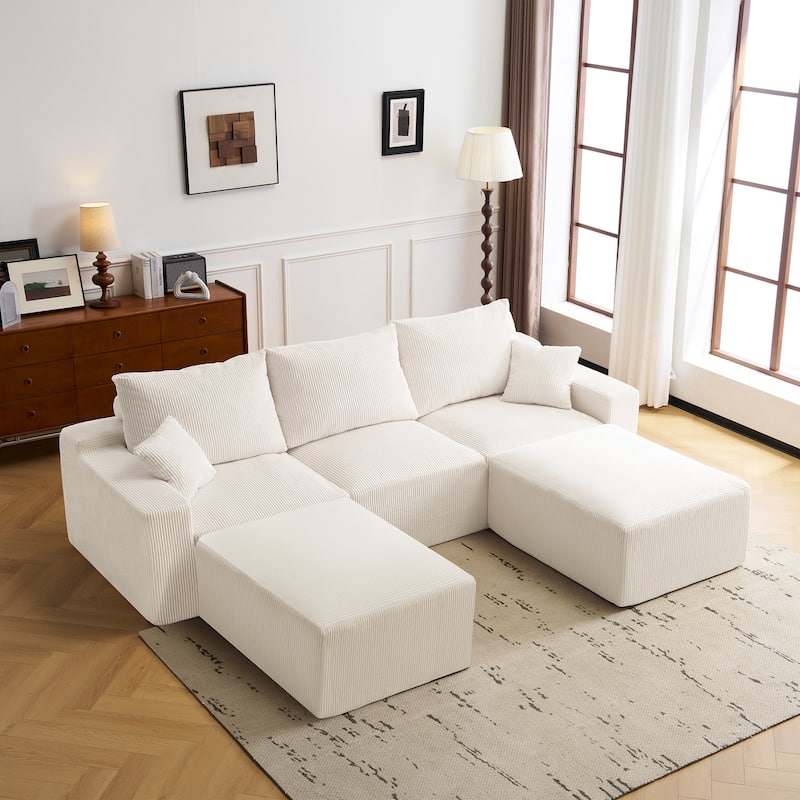 3-Seater Sofa, Plush Compact, No Assembly, Living Room Bedroom