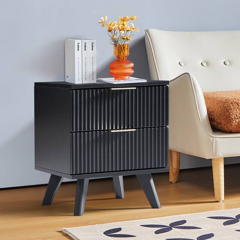 2-Drawer Wood Nightstand