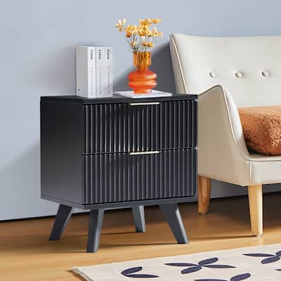 2-Drawer Wood Nightstand