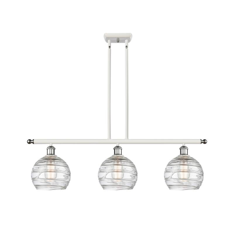 Innovations Lighting 516-3I-11-36 Athens Linear Athens 3 Light 36" - Clear Deco Swirl / White and Polished Chrome