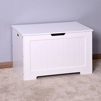 Kid's Toy Chest with 2 Safety Hinge, Wooden Storage Box, Organizer, Bench - N/A