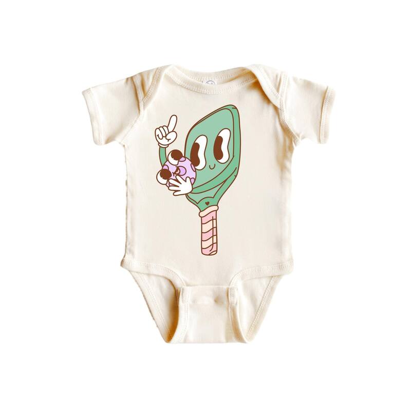 Pickleball Retro - Baby Boy Girl Clothes Infant Bodysuit Funny Cute Newborn - White - 3-6M