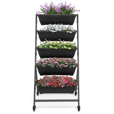 5 Tiers Vertical Elevated Garden Bed with Wheels