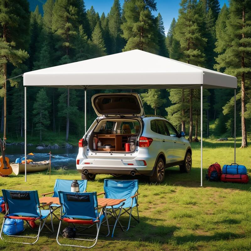 Pop Up Canopy Tent – Outdoor Shade Gazebo with Storage Bag & Sandbags,Easy Setup Canopy for Patio, Camping, Beach