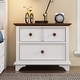 preview thumbnail 1 of 6, 2-Drawer Wood Nightstand in White and Walnut White - 2-drawer