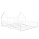 preview thumbnail 10 of 14, White Twin over Twin Metal Bunk Bed with Slide & Roof