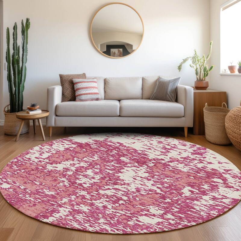 Premium Washable Super Soft Abstract Pixels Mayfield Rug - Blush - 8' x 8'