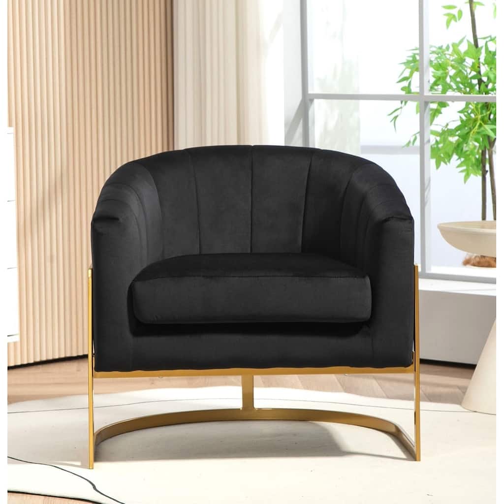 US Pride Furniture Modern Accent Armchair Luxury Gold Frame and Multi-colored Velvet Material Infuse Elegant Flair