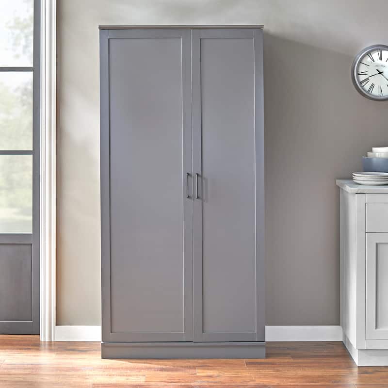Simple Living Lawrence Tall Pantry Cabinet - Charcoal Grey