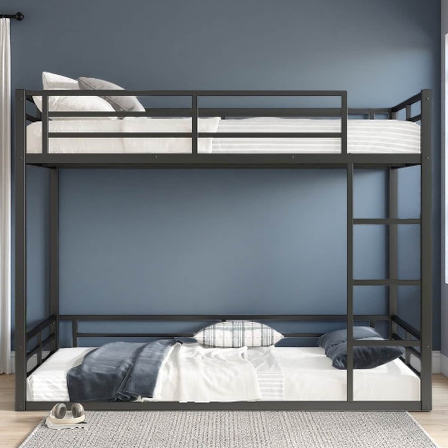 Queen over Queen Metal Bunk Bed, Sturdy Frame, Noise-Free Design, No Box Spring Required