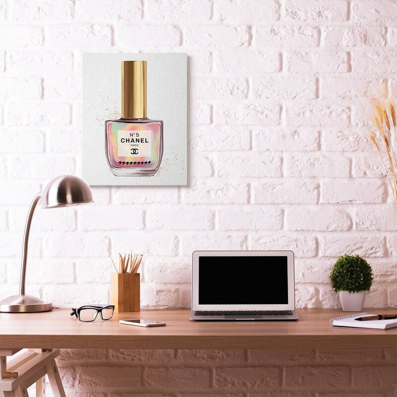 Stupell Makeup Nail Polish Rainbow Fashion Design Canvas Wall Art, Proudly Made in USA - 24 x 30