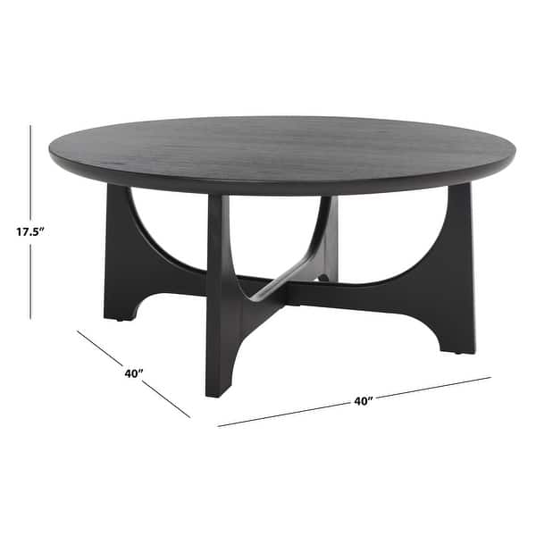 dimension image slide 2 of 3, SAFAVIEH Couture Sasha Wood Round Coffee Table - 40 in. W x 40 in. D x 18 in. H